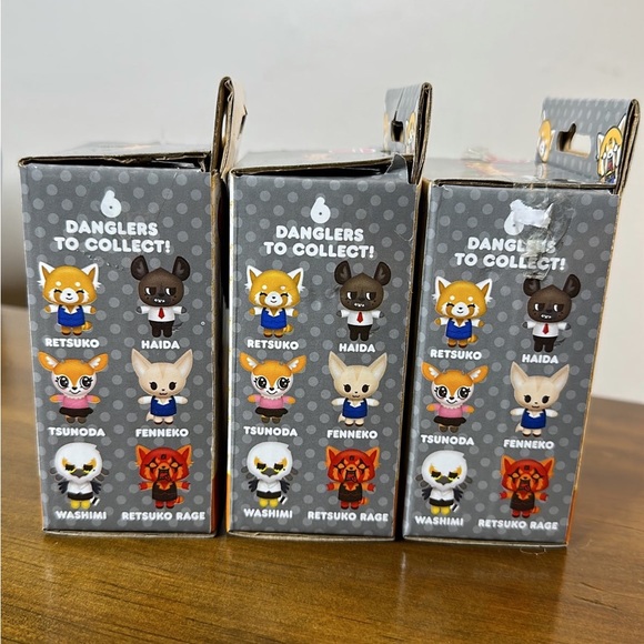 Aggretsuko Plush Dangler with Clip Bundle of 3 - Picture 2 of 2